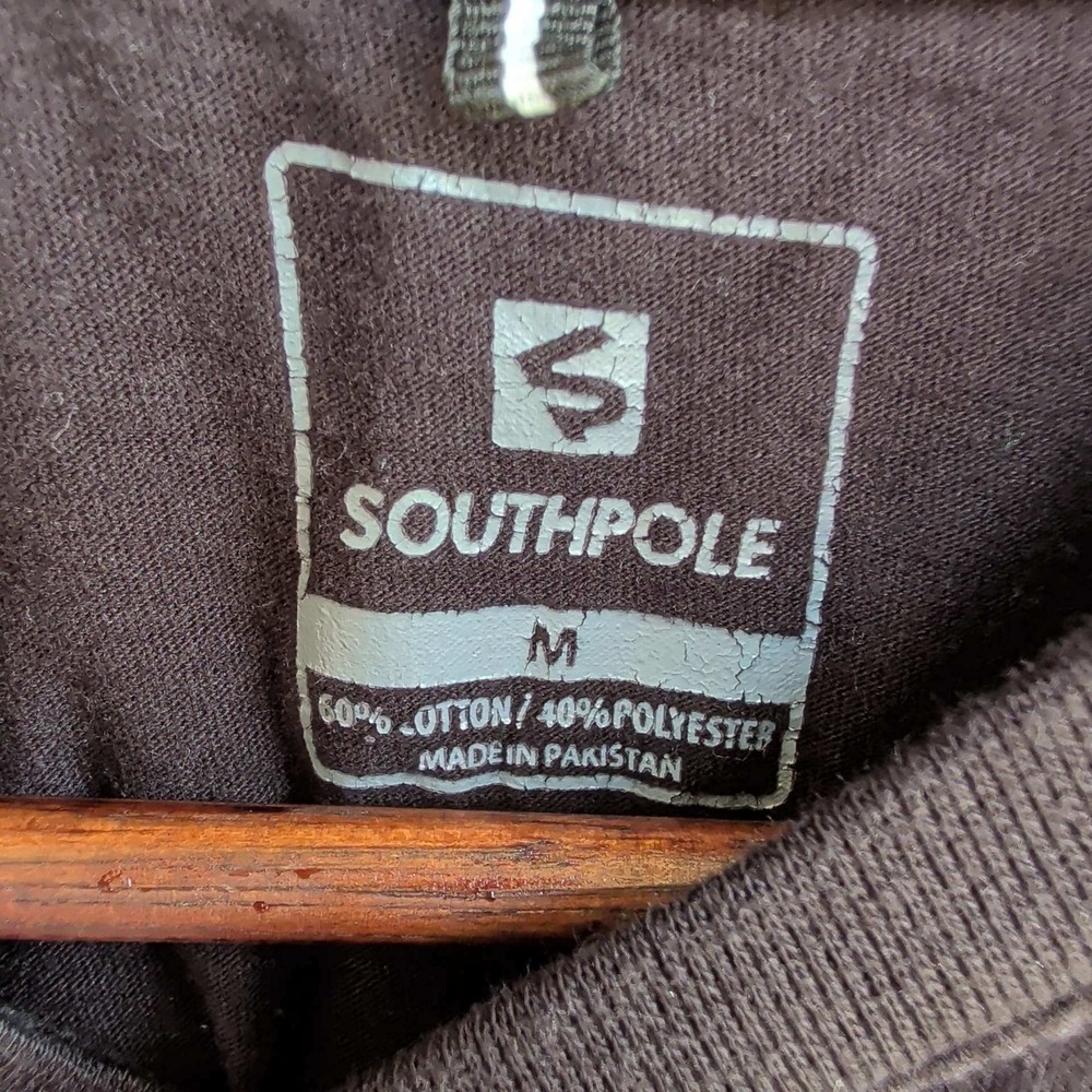 Southpole Graphic T-Shirt Mens Medium Black Pitcrew Racing Utility Pocket Tee - Picture 3 of 5
